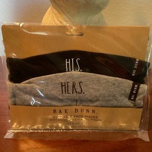 RAE DUNN SET OF FACE MASKS HIS & HERS